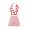 Pink  Button Solid Shorts