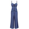 Blue  Spaghetti Strap Top & High Waist Wide Leg Pants