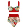 3PCS  Red  Lady Bikini Set