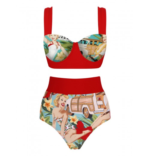 3PCS  Red  Lady Bikini Set