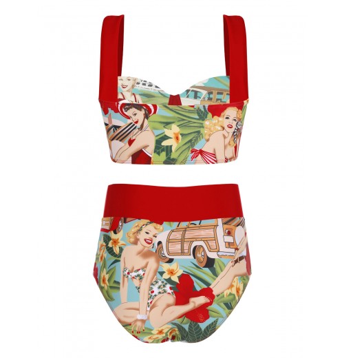 3PCS  Red  Lady Bikini Set