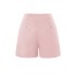 Pink  Button Solid Shorts