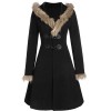  Solid Buckle Fur Trimmed Coat