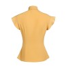 Yellow  Bow Solid Blouse Top