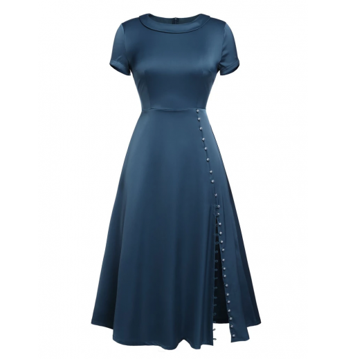 Blue  Pearl Buttons Darlene Dress