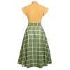 2PCS  Bow Plaid Blouse & Skirt