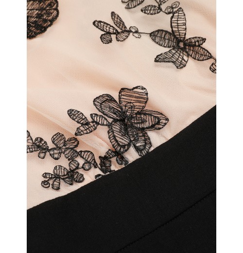 Apricot  Patchwork Butterfly Lace Romper