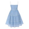 Sky Blue  Strap Polka Dot Swing Dress