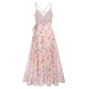 Light Pink Butterfly Strap Lace-up Vintage Dress