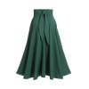 Green  Solid Vintage Skirt