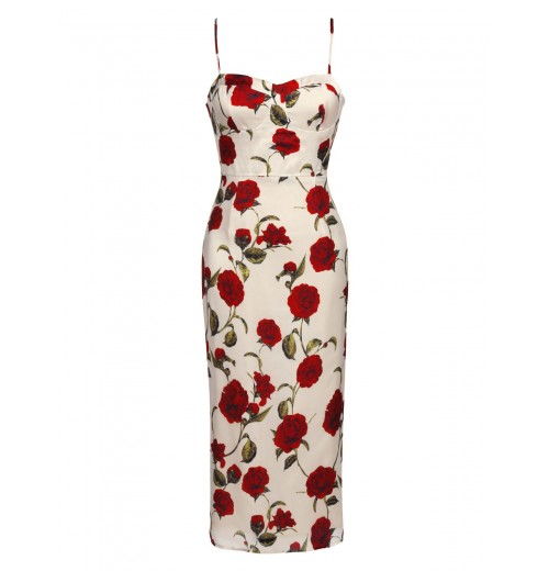  Rose Suspender Pencil Dress