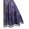 Purple  Mesh Floral Swing Dress