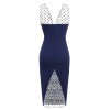 Dark Blue  Patchwork Pencil Dress