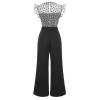 Black  Mesh Bow-knot Patchwork Jumpsuit