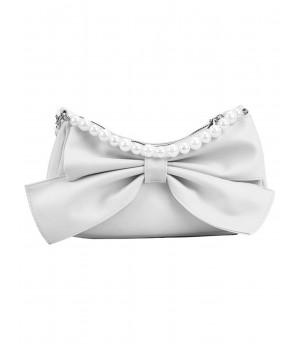  Bowknot Pearl Solid Underarm Bag