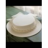 White  Pearl Bow Knot Hat