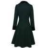 Dark Green  Solid Button Coat