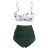 2PCS  Cherry Halter Bikini Set