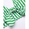 Green   Halter Stripes Bikini Set