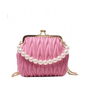  Pearl Chain Solid Frame Bag