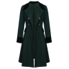 Dark Green  Solid Button Coat