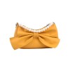  Bowknot Pearl Solid Underarm Bag