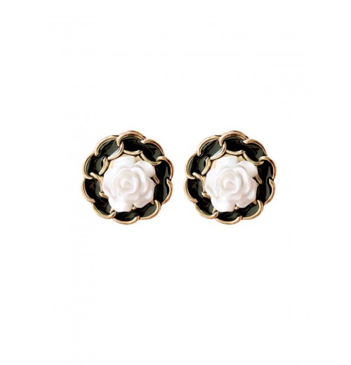  Black Shining Rose Earrings