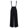 Black  Solid Suspender Pants