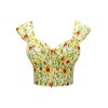 Yellow Sunflower Sweetheart Collar Crop Top