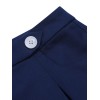 Navy Blue  Solid Button Shorts