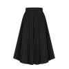 Black  Elegant Pleated Skirt