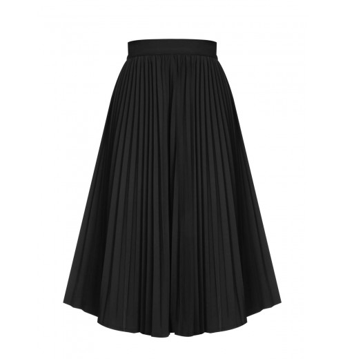 Black  Elegant Pleated Skirt