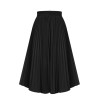 Black  Elegant Pleated Skirt