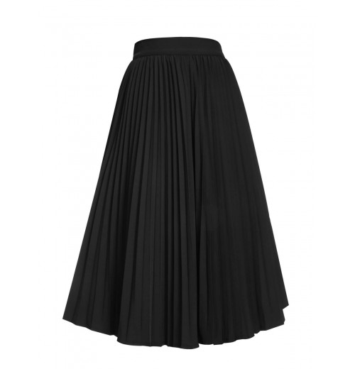 Black  Elegant Pleated Skirt