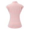 Pink  Gingham Plaid Lapel Shirt