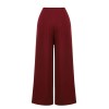 Red  Burgundy Button Wide leg Pants