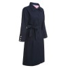 Pre-Sale Dark Blue  Solid Belted Coat