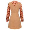 2PCS  Orange Blouse & Tweed Mini Dress