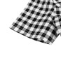 Plus Size Black&White  Off-shoulder Gingham Plaid Dress