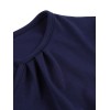 Plus Size Dark Blue  Keyhole Swing Dress