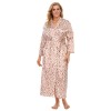 Plus Size  Leopard Wrap Lace-Up Pajama Robe