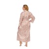 Plus Size  Leopard Wrap Lace-Up Pajama Robe