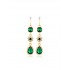 Vintage Green Gemstone Emerald Dangle Earrings