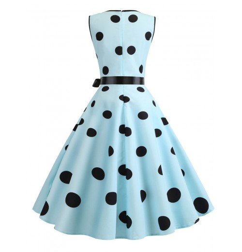  Bow Polka Dot Swing Dress