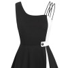 Black  Solid Spaghetti Dress