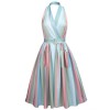 Rainbow  Stripe Pocket Swing Dress