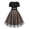 Black  Polka Dot Swing Vintage Dress