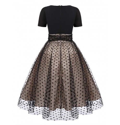 Black  Polka Dot Swing Vintage Dress