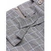 Gray  Plaids Suspender Pants