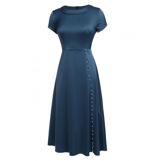 Blue  Pearl Buttons Darlene Dress